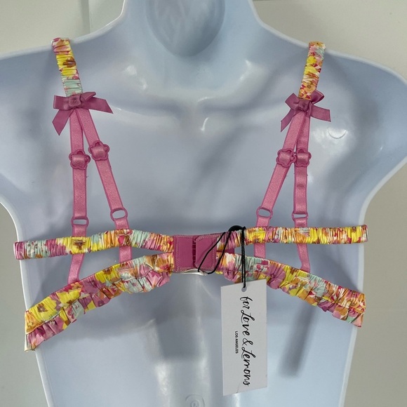 NWT For Love & Lemons/ Spring-Summer 2022 Collection/60’s inspired bra/Size US S - Picture 6 of 12